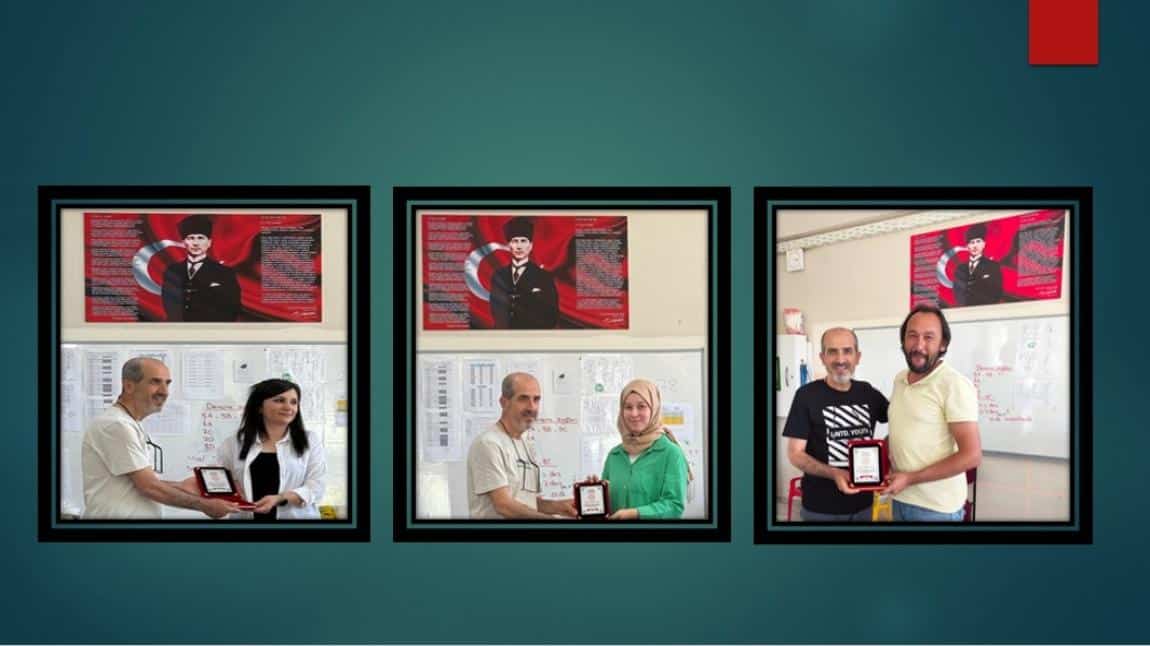 Okulumuzdan Tayin Olan Öğretmenlerimize Plaket Takdim Edildi.